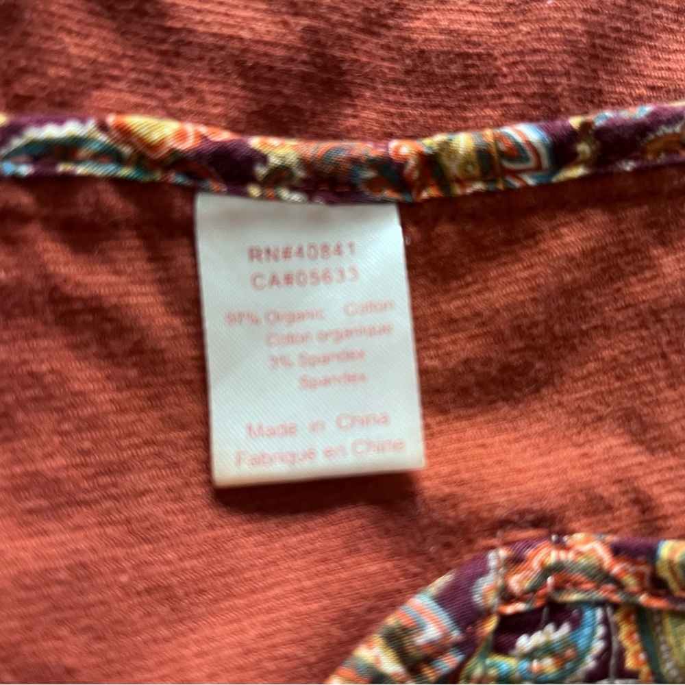 Aventura Organic‎ Cotton Corduroy Jacket Size XS - Picture 6 of 14